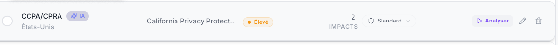 Analyze button on an unanalyzed product